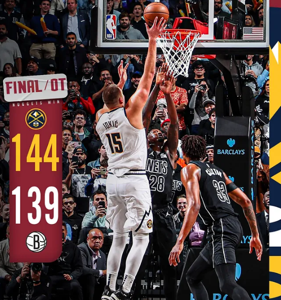 篮网碾压辽宁队，约基奇统治全场